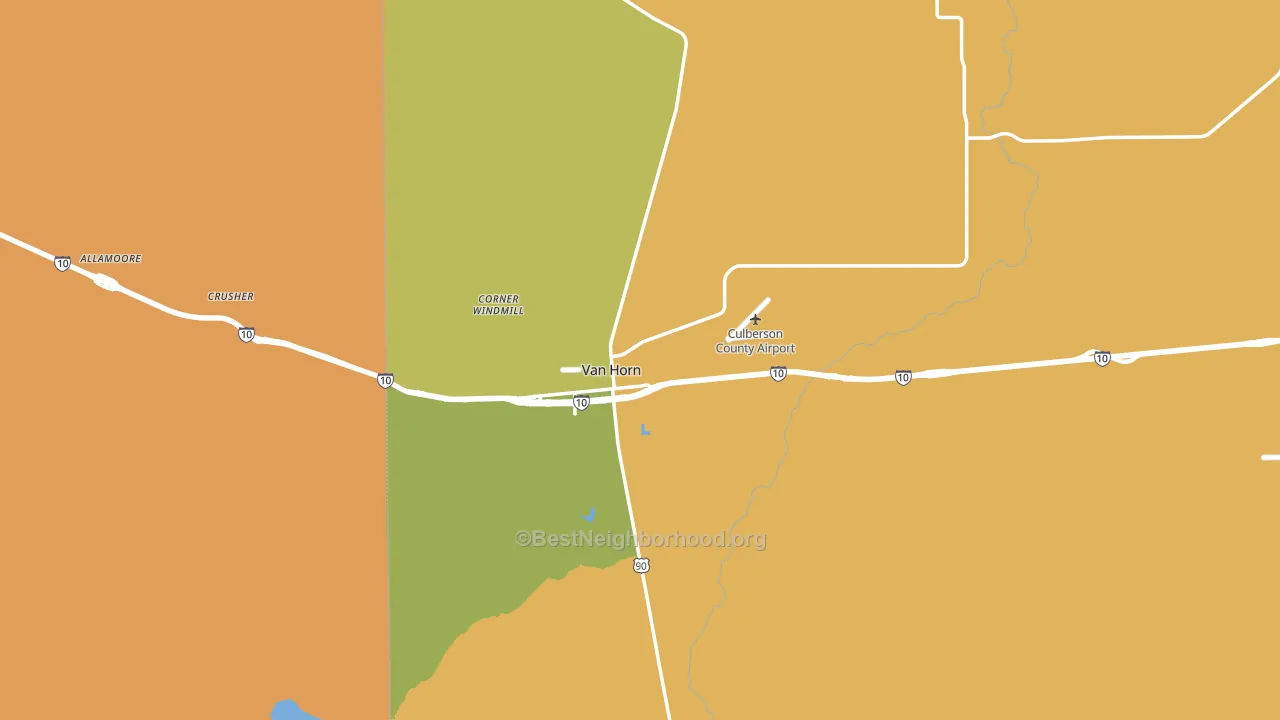 Van Horn, TX block-group voter-turnout map