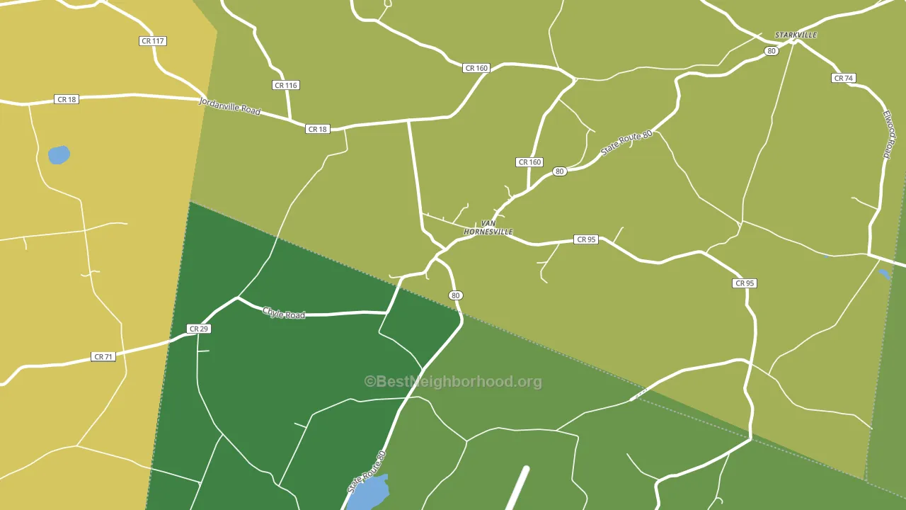 Van Hornesville, NY block-group voter-turnout map