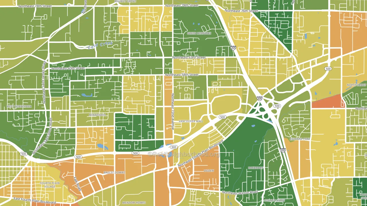 Van Mall, Vancouver, WA block-group voter-turnout map