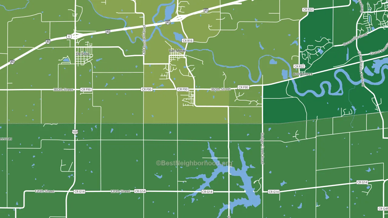 Van Meter, IA block-group voter-turnout map
