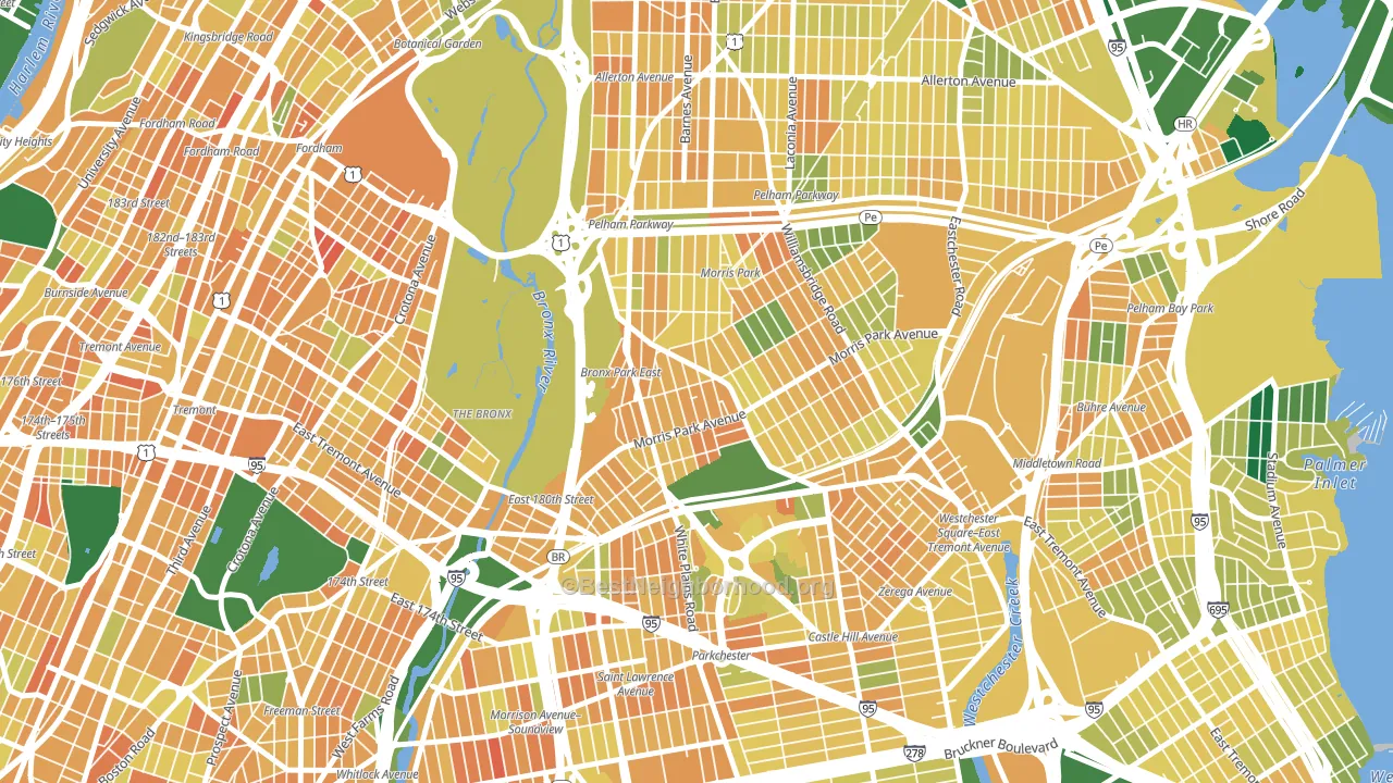 Van Nest, Bronx, NY block-group voter-turnout map