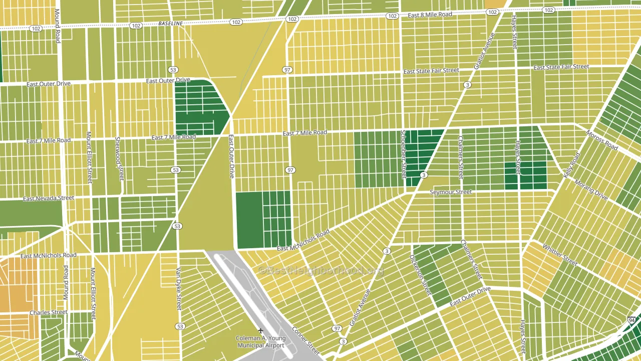 Van Steuban, Detroit, MI block-group voter-turnout map