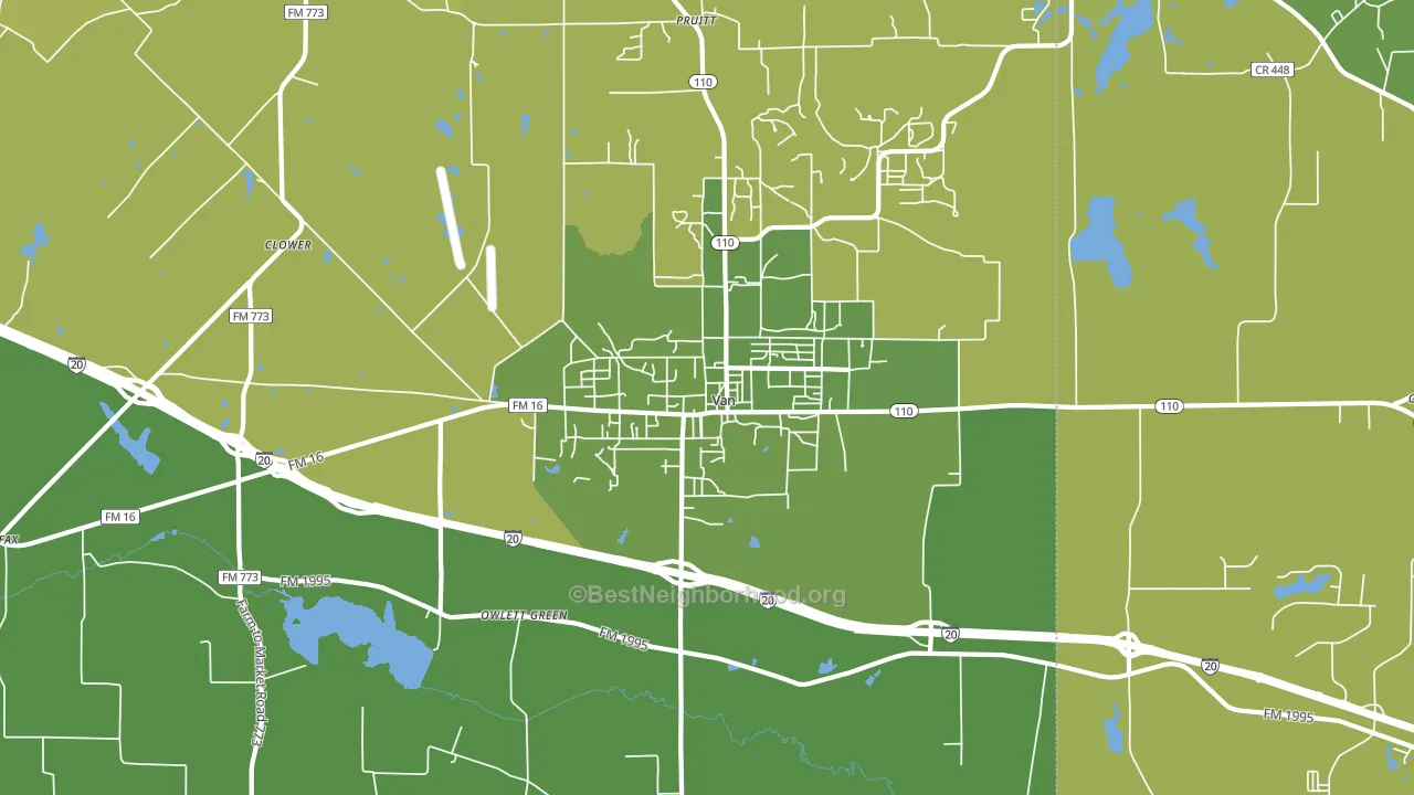 Van, TX block-group voter-turnout map