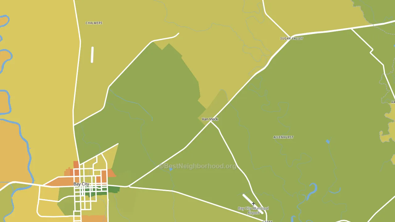 Van Vleck, TX block-group voter-turnout map