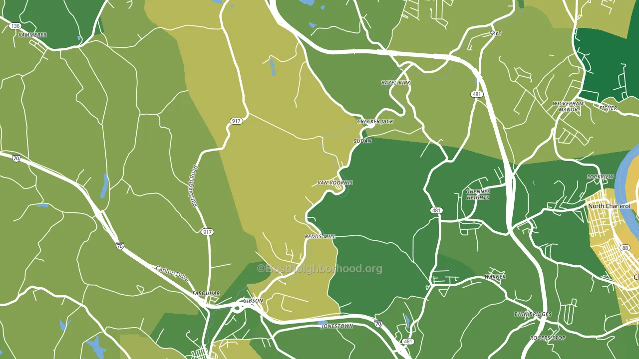 Van Voorhis, PA block-group voter-turnout map