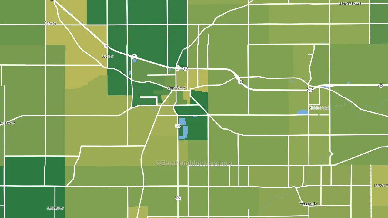 Van Wert County, OH block-group voter-turnout map