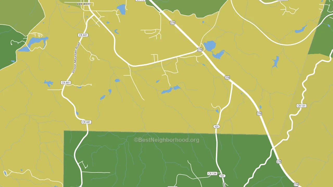Van Wert, GA block-group voter-turnout map