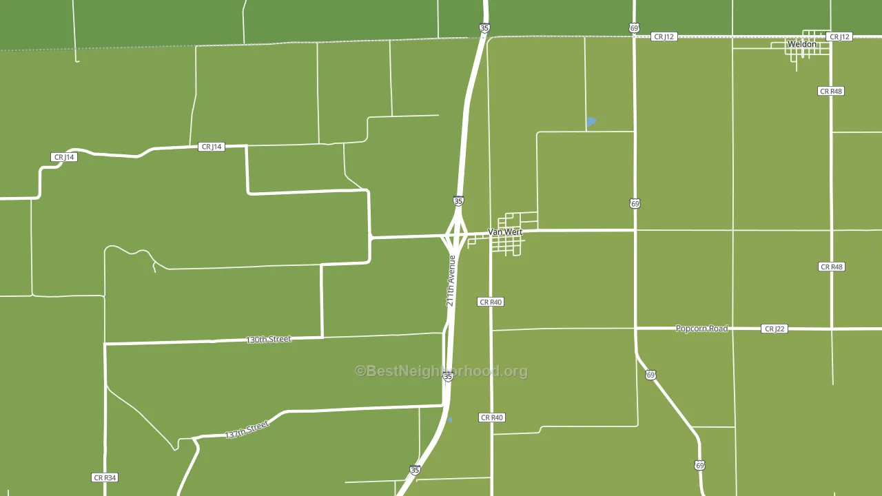 Van Wert, IA block-group voter-turnout map