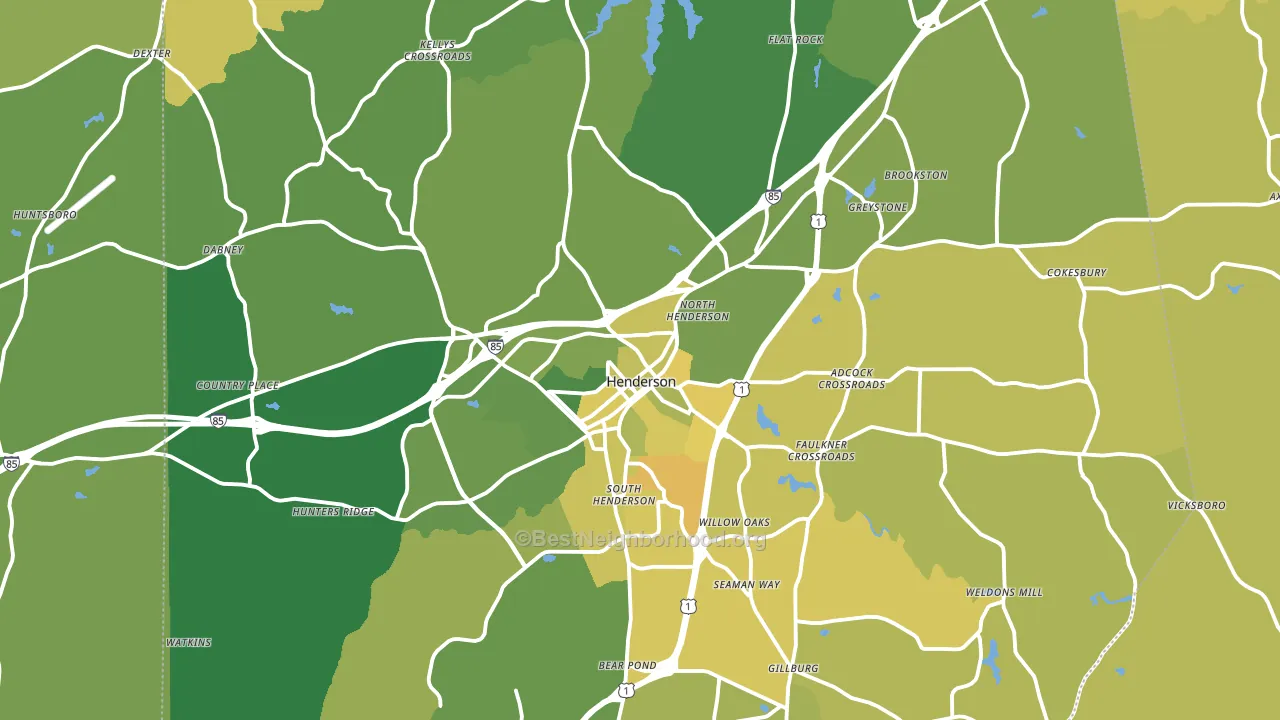 Vance County, NC block-group voter-turnout map