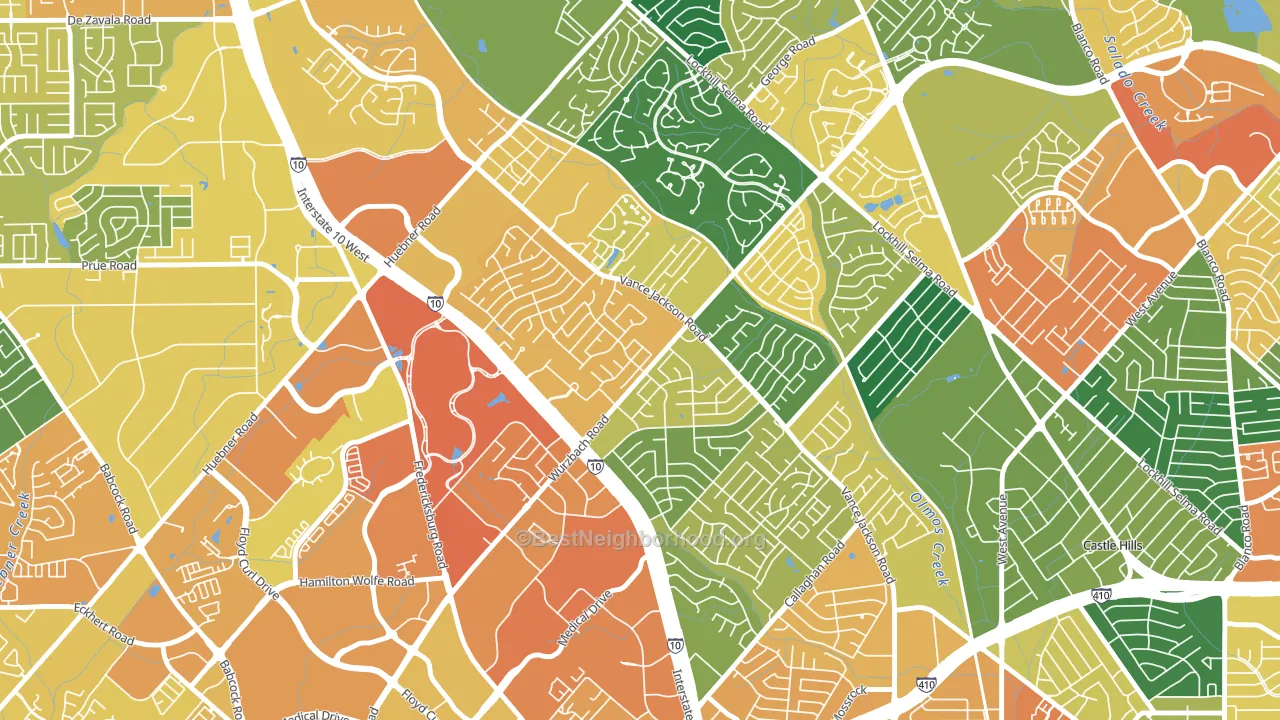Vance Jackson, San Antonio, TX block-group voter-turnout map