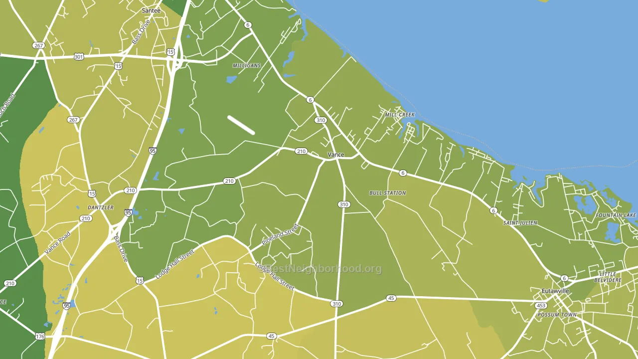 Vance, SC block-group voter-turnout map