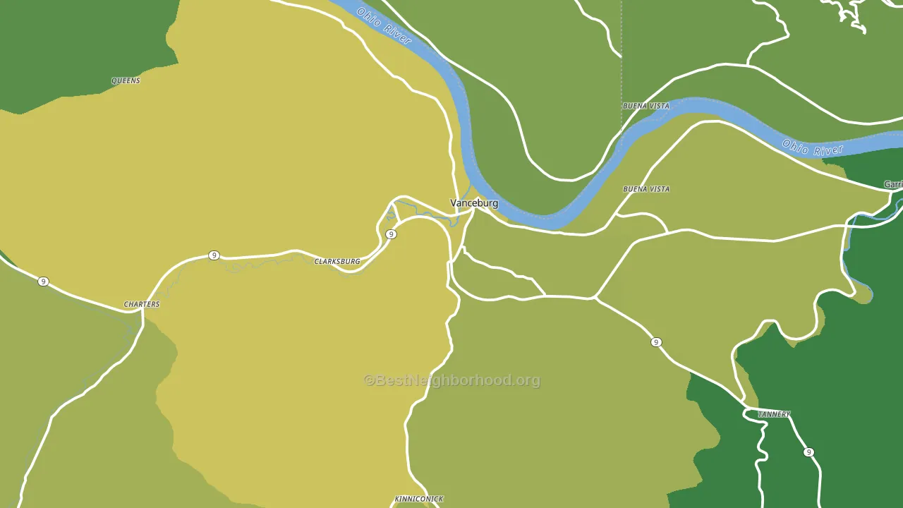 Vanceburg, KY block-group voter-turnout map