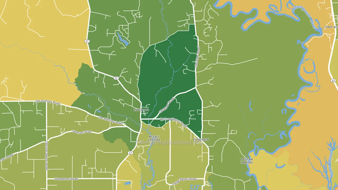 Vancleave, MS block-group voter-turnout map