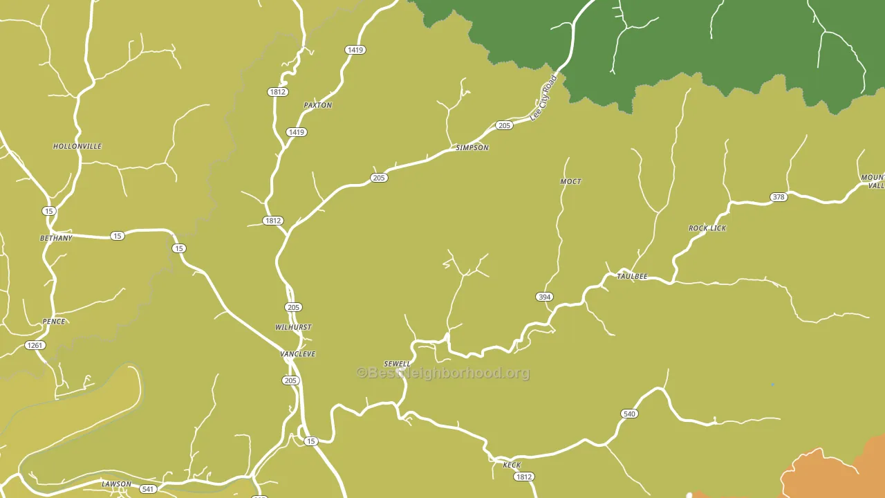 Vancleve, KY block-group voter-turnout map