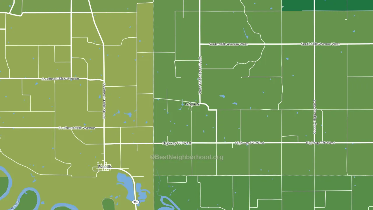 Vandalia, IA block-group voter-turnout map