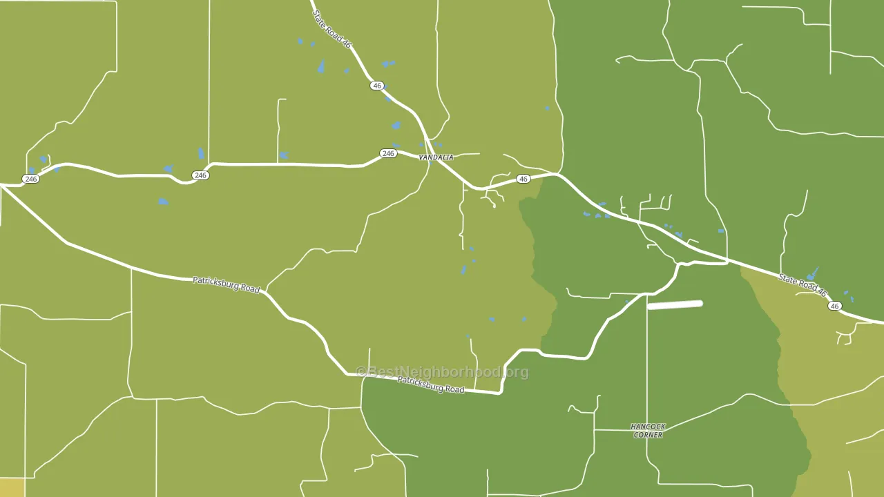 Vandalia, IN block-group voter-turnout map