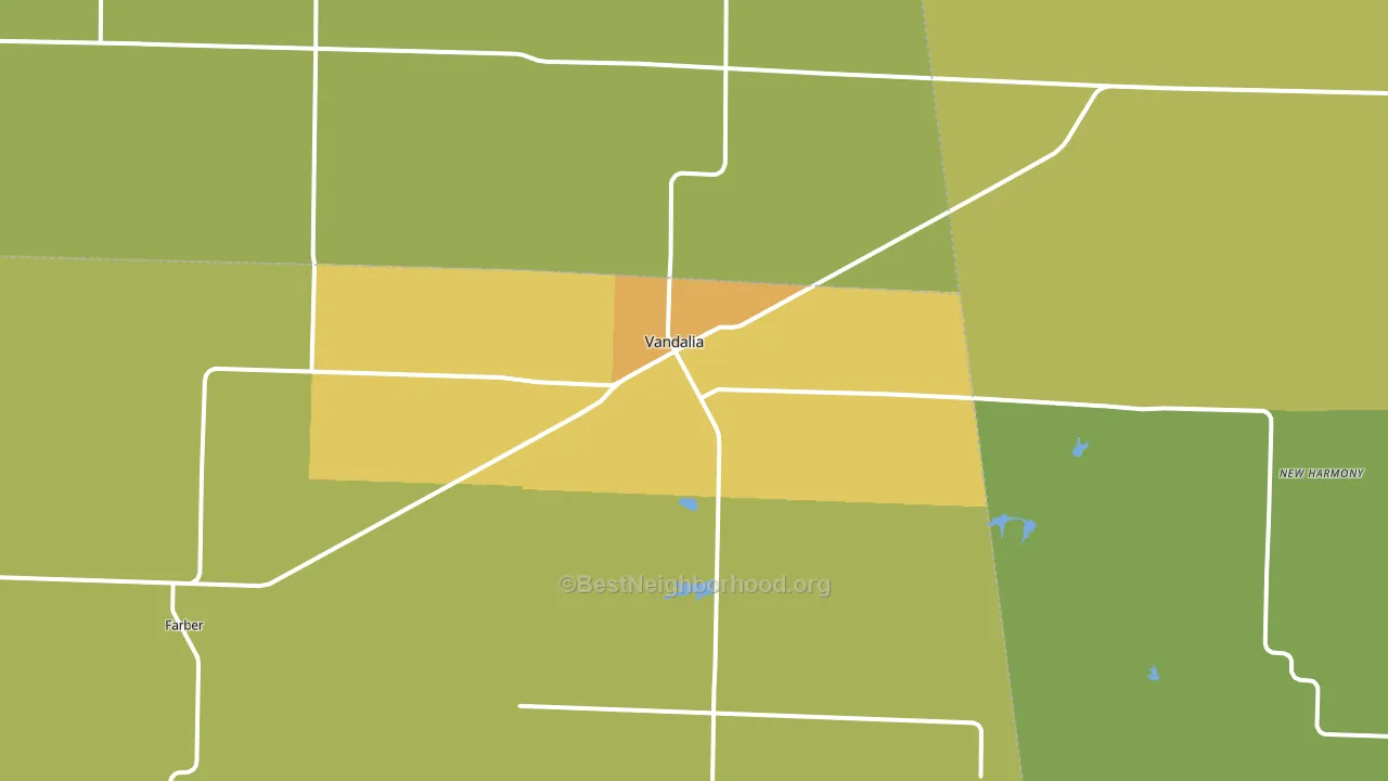 Vandalia, MO block-group voter-turnout map