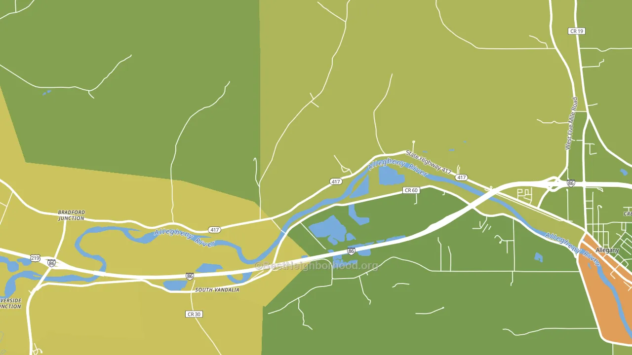 Vandalia, NY block-group voter-turnout map