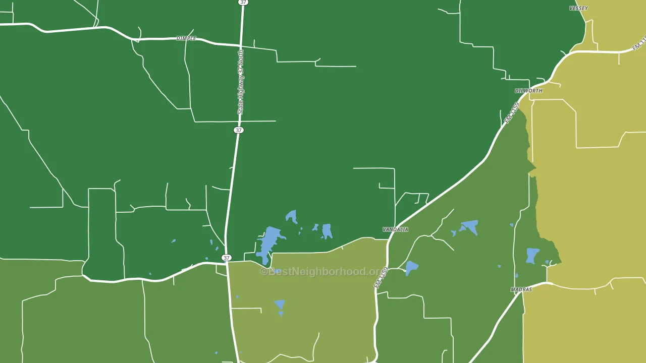Vandalia, TX block-group voter-turnout map