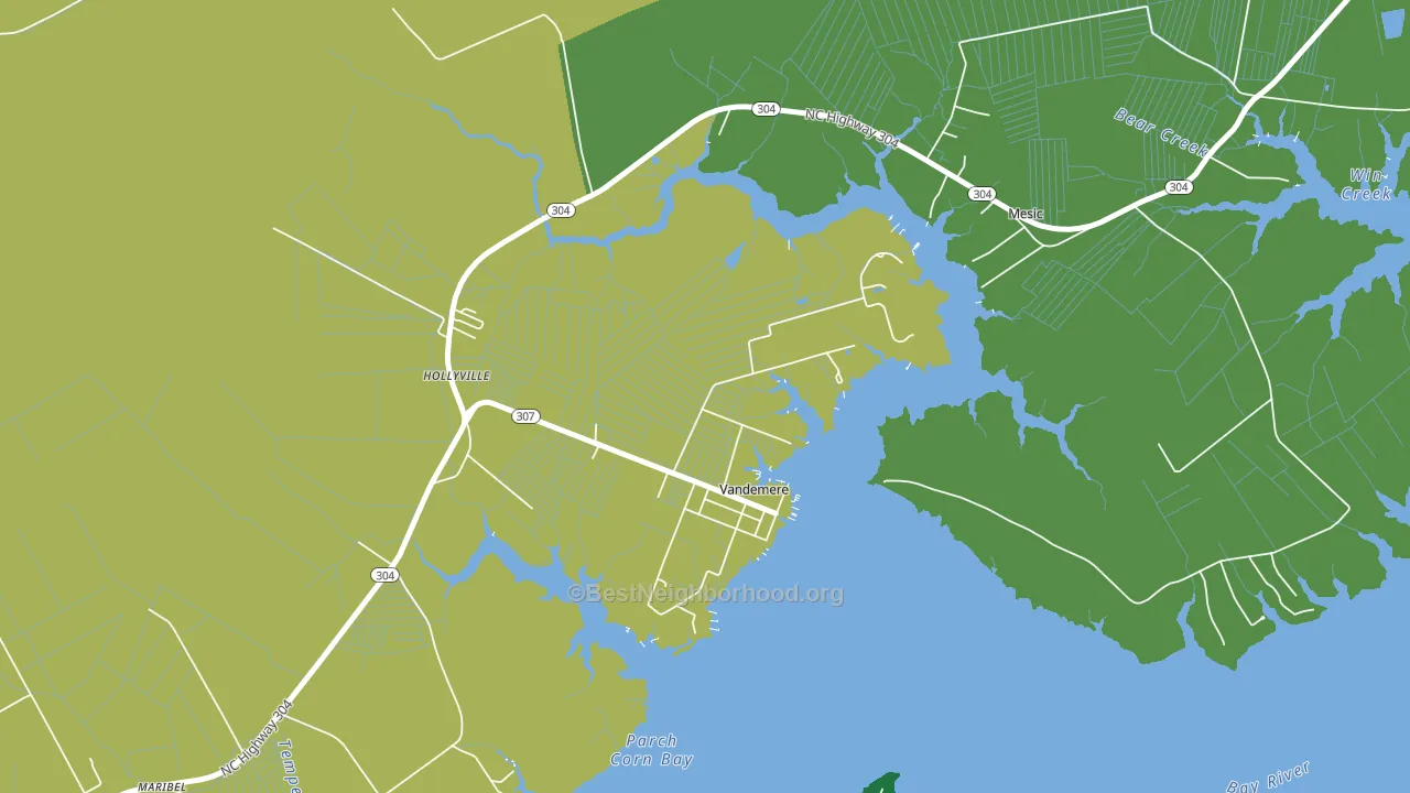 Vandemere, NC block-group voter-turnout map