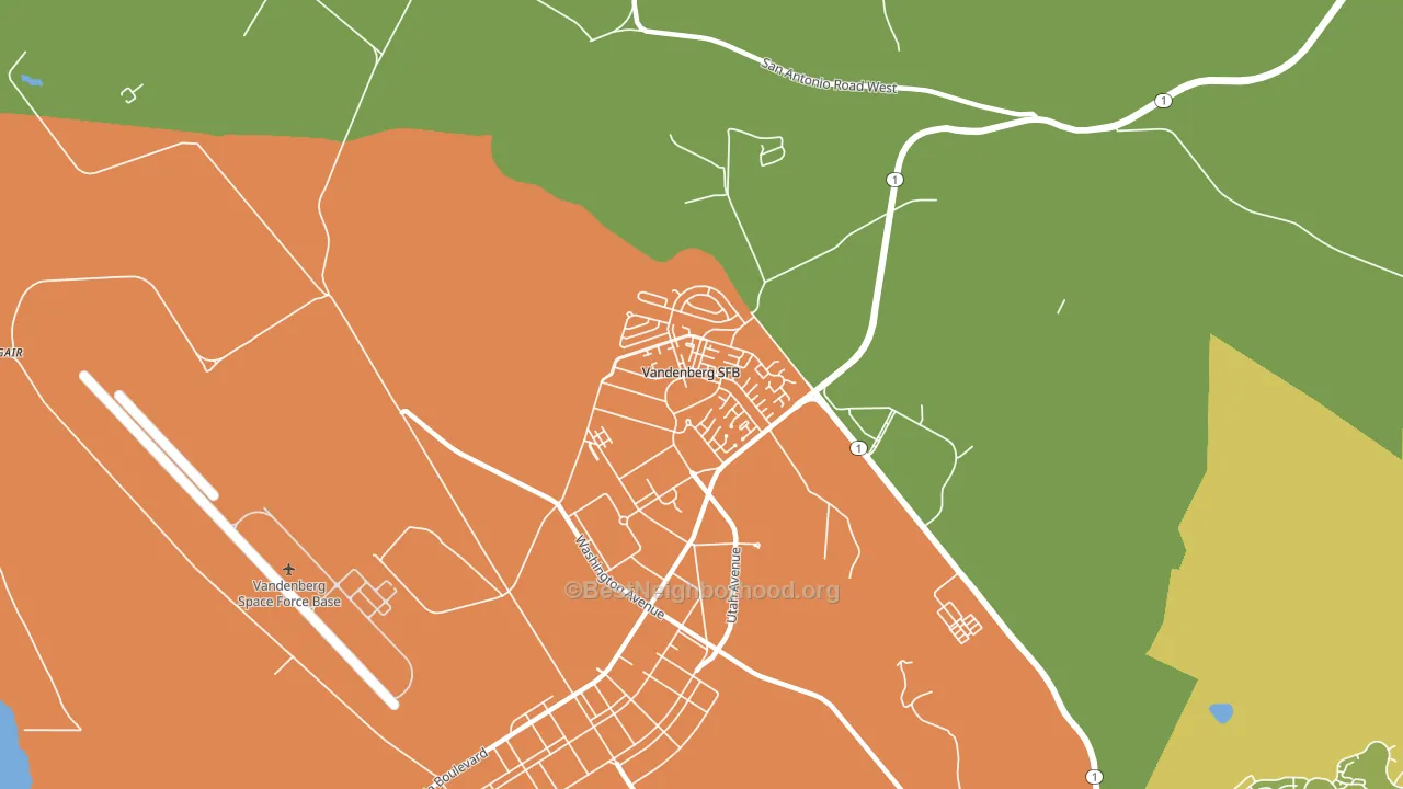 Vandenberg AFB, CA block-group voter-turnout map