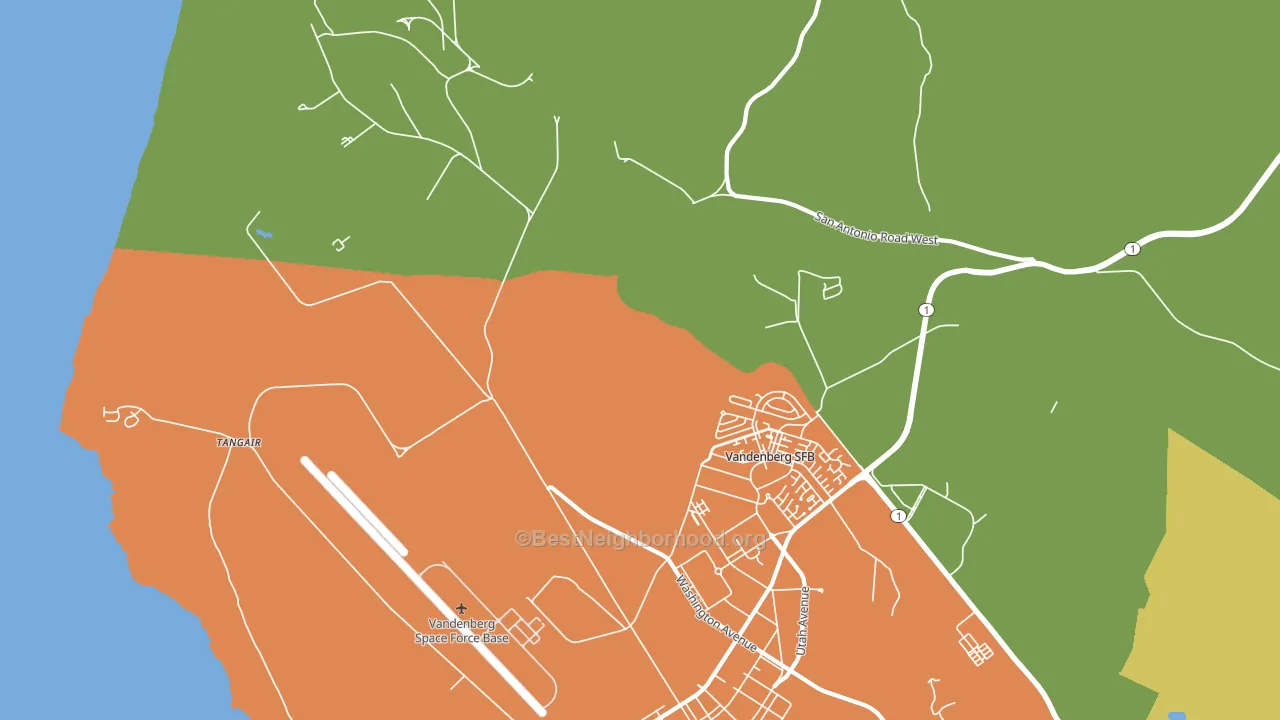 Vandenberg Air Force Base, CA block-group voter-turnout map