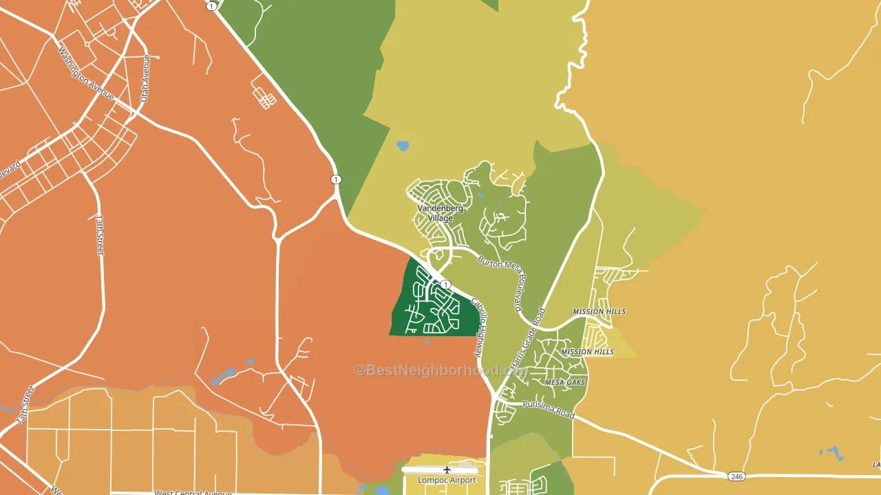 Vandenberg Village, CA block-group voter-turnout map
