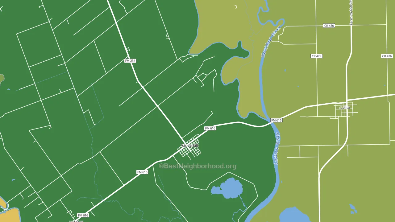 Vanderbilt, TX block-group voter-turnout map