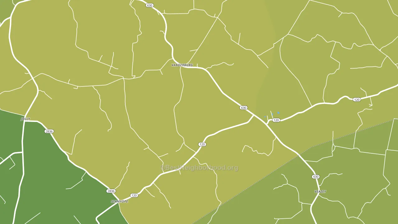 Vanderburg, KY block-group voter-turnout map