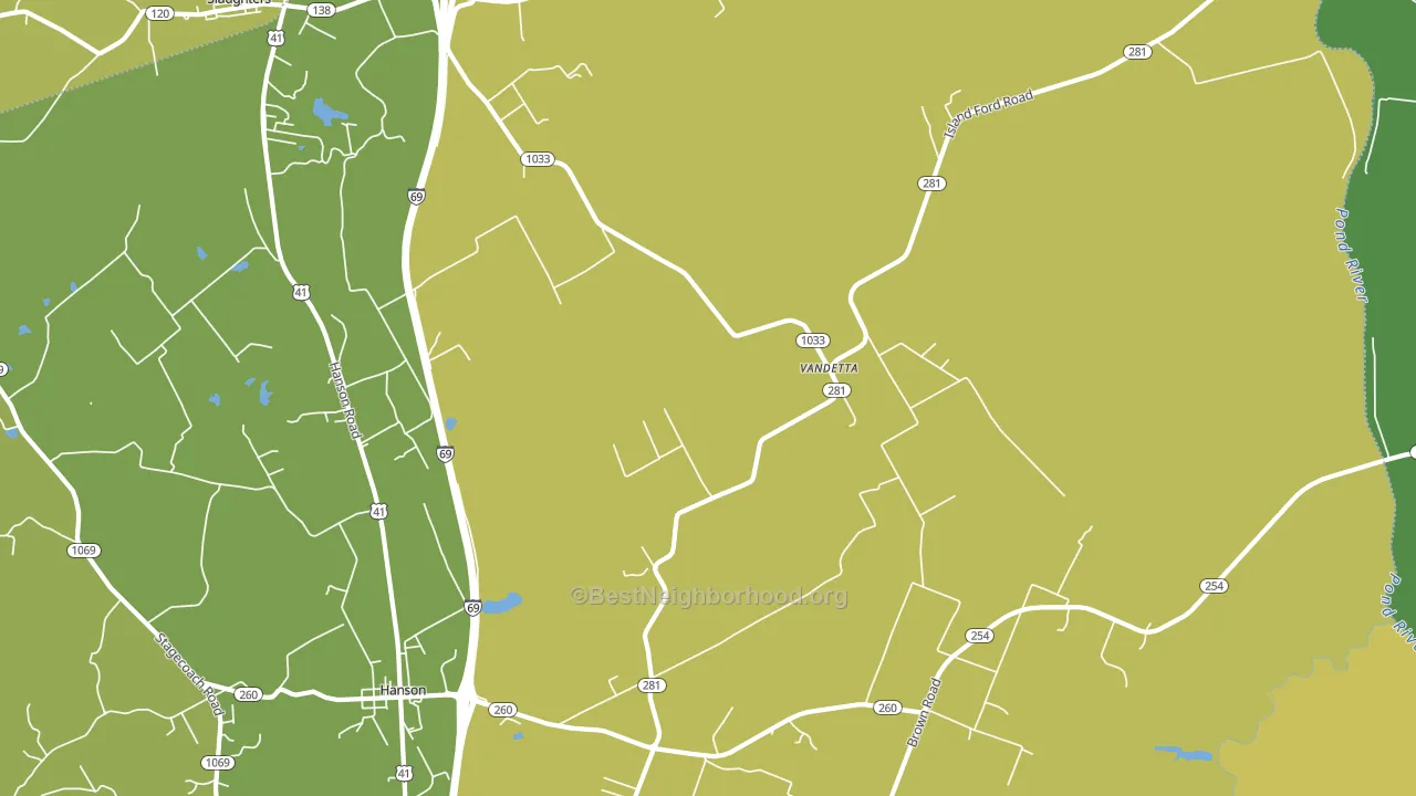 Vandetta, KY block-group voter-turnout map