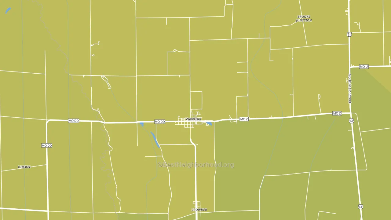 Vanduser, MO block-group voter-turnout map