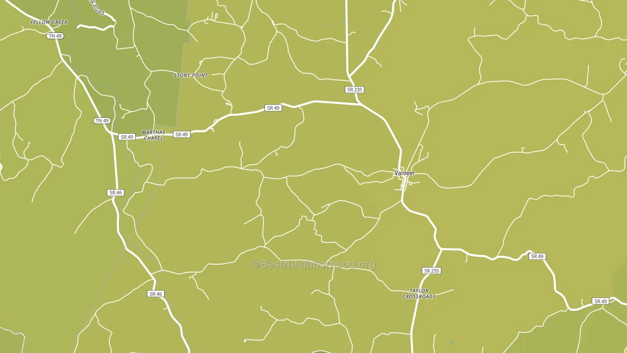 Vanleer, TN block-group voter-turnout map