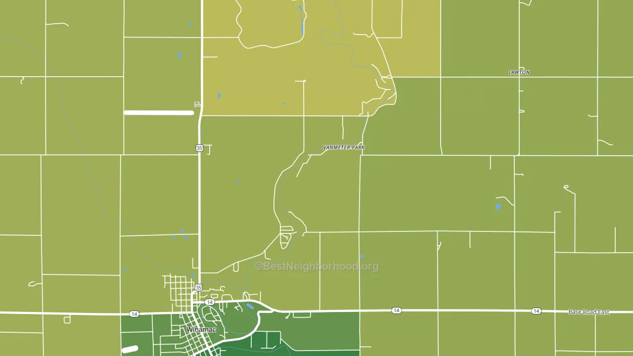 Vanmeter Park, IN block-group voter-turnout map