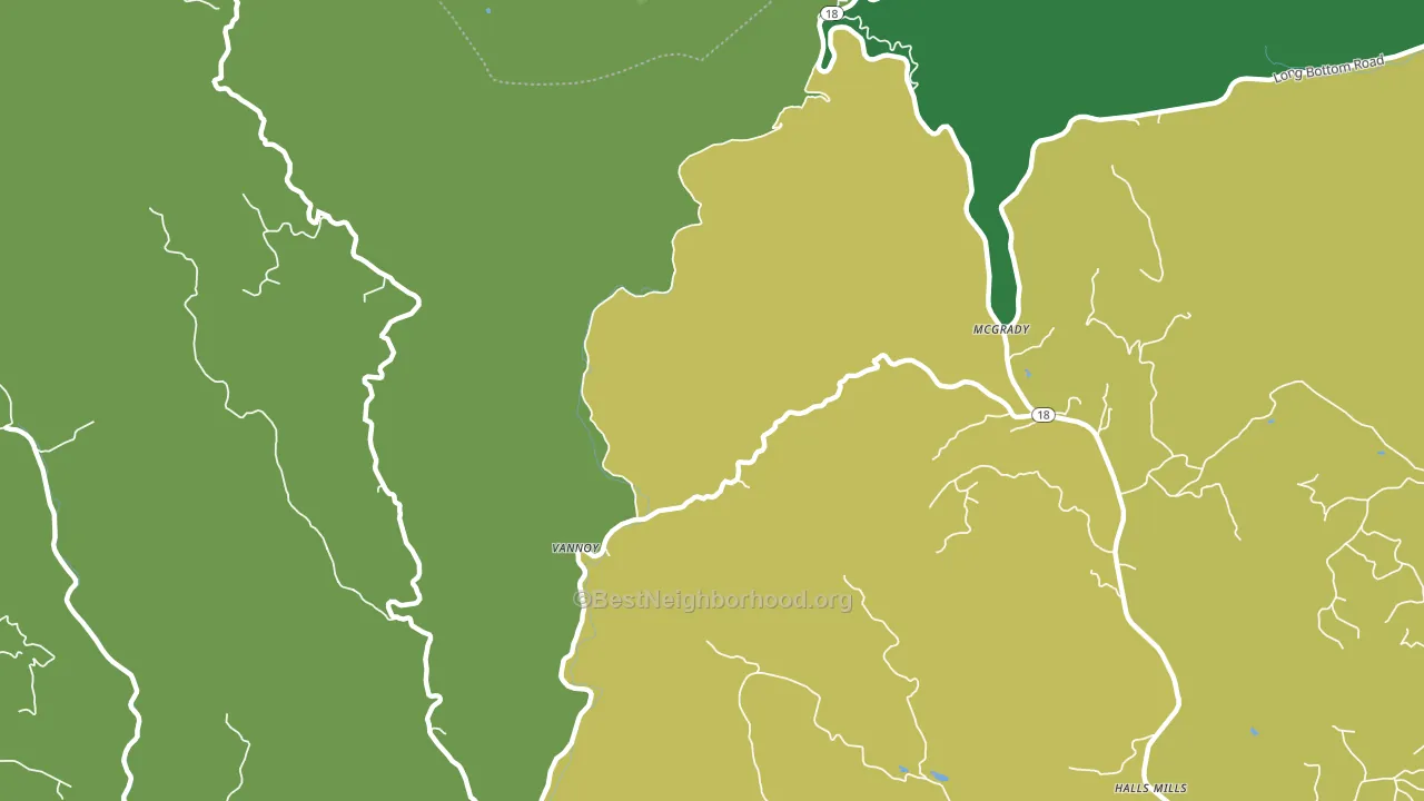 Vannoy, NC block-group voter-turnout map