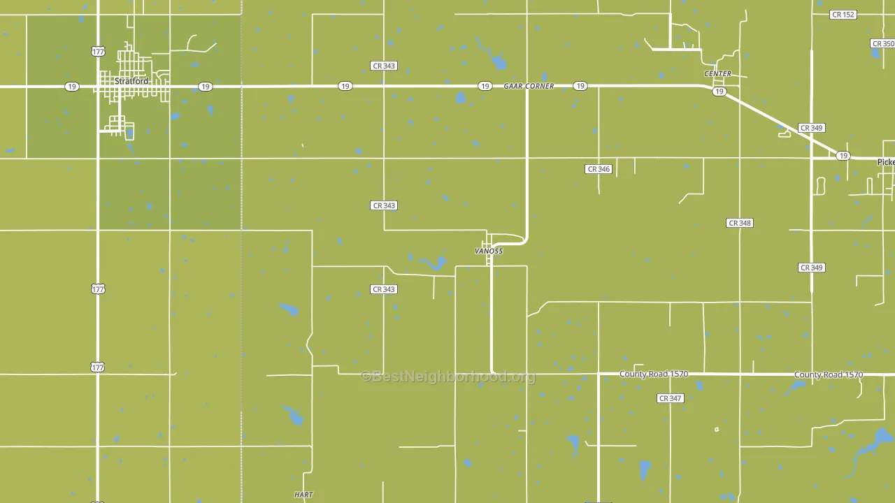 Vanoss, OK block-group voter-turnout map