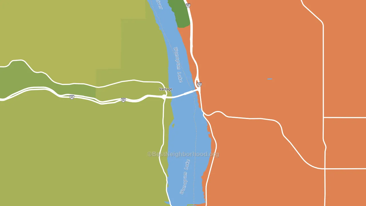 Vantage, WA block-group voter-turnout map