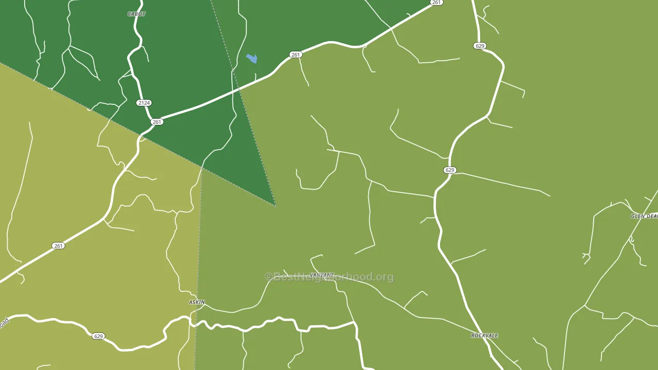 Vanzant, KY block-group voter-turnout map