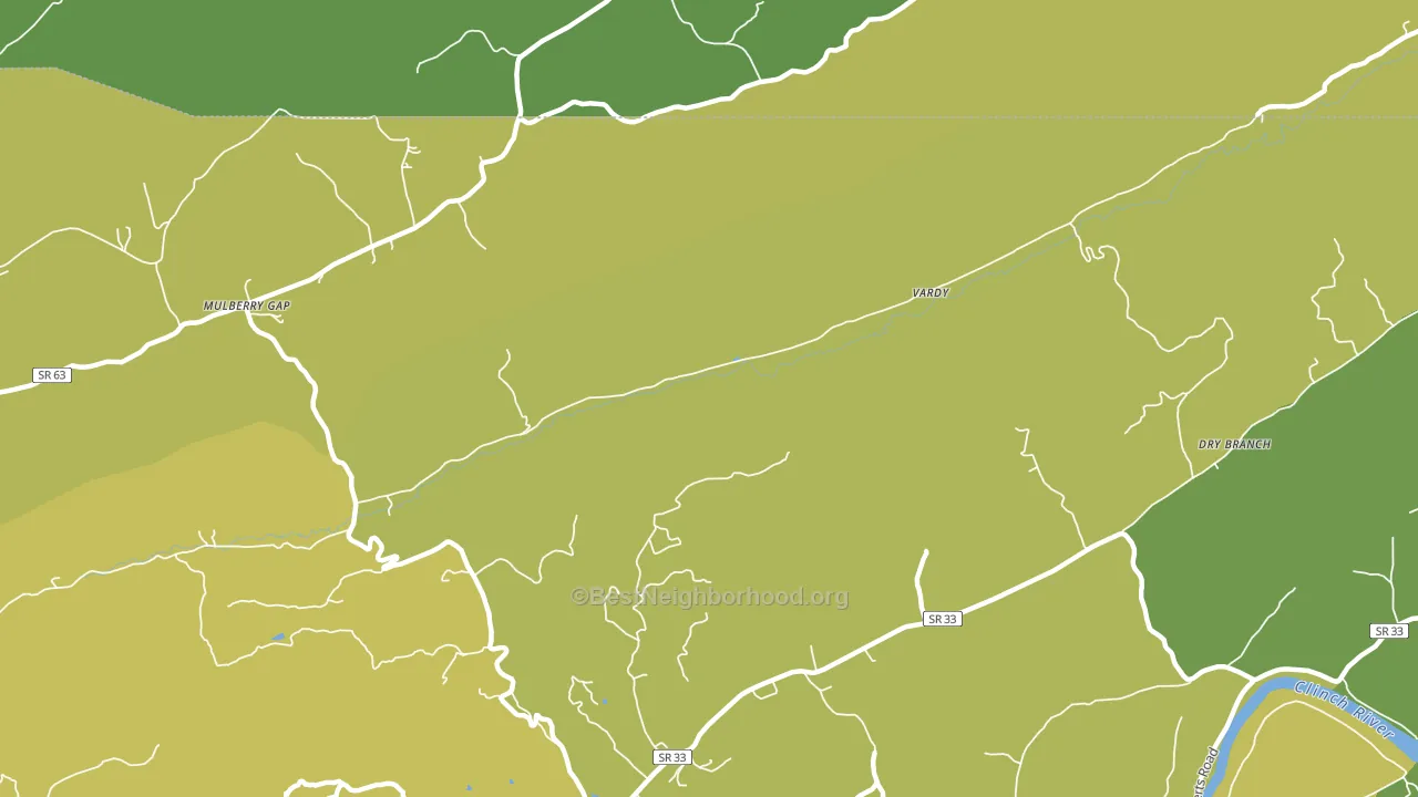 Vardy, TN block-group voter-turnout map