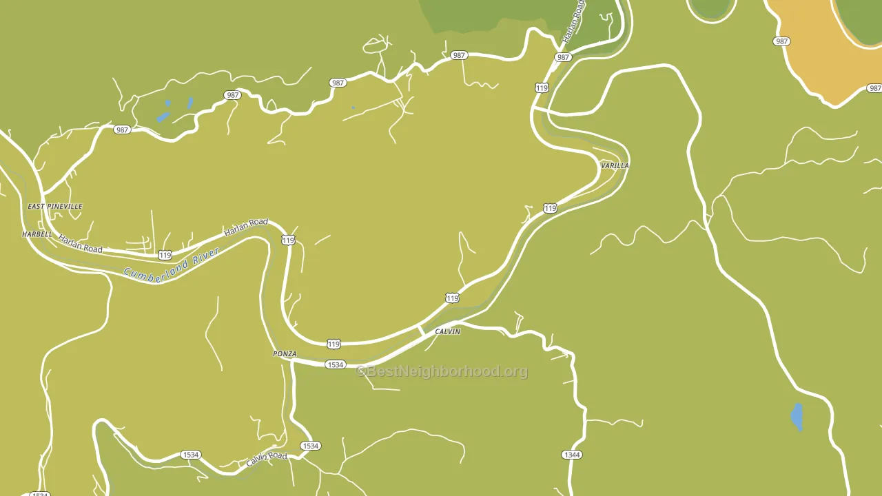 Varilla, KY block-group voter-turnout map