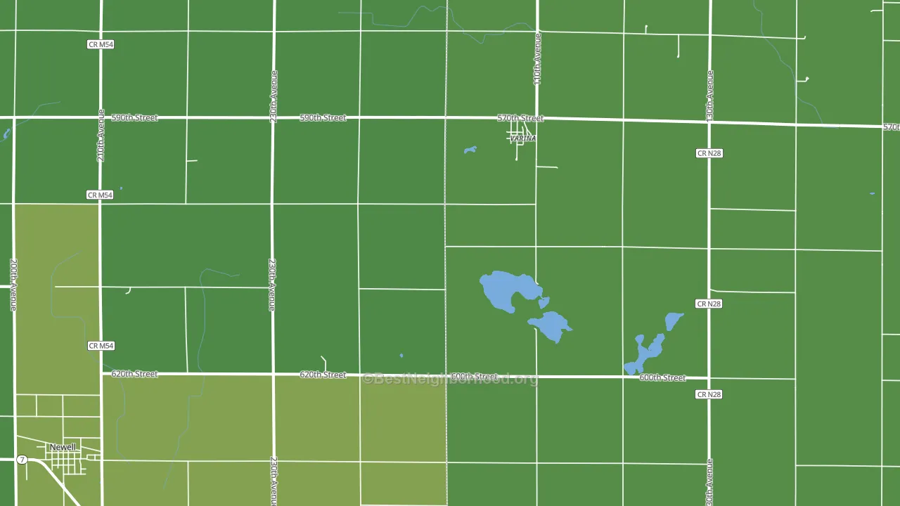 Varina, IA block-group voter-turnout map