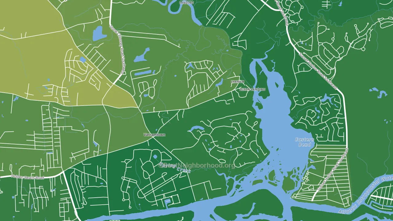 Varnamtown, NC block-group voter-turnout map