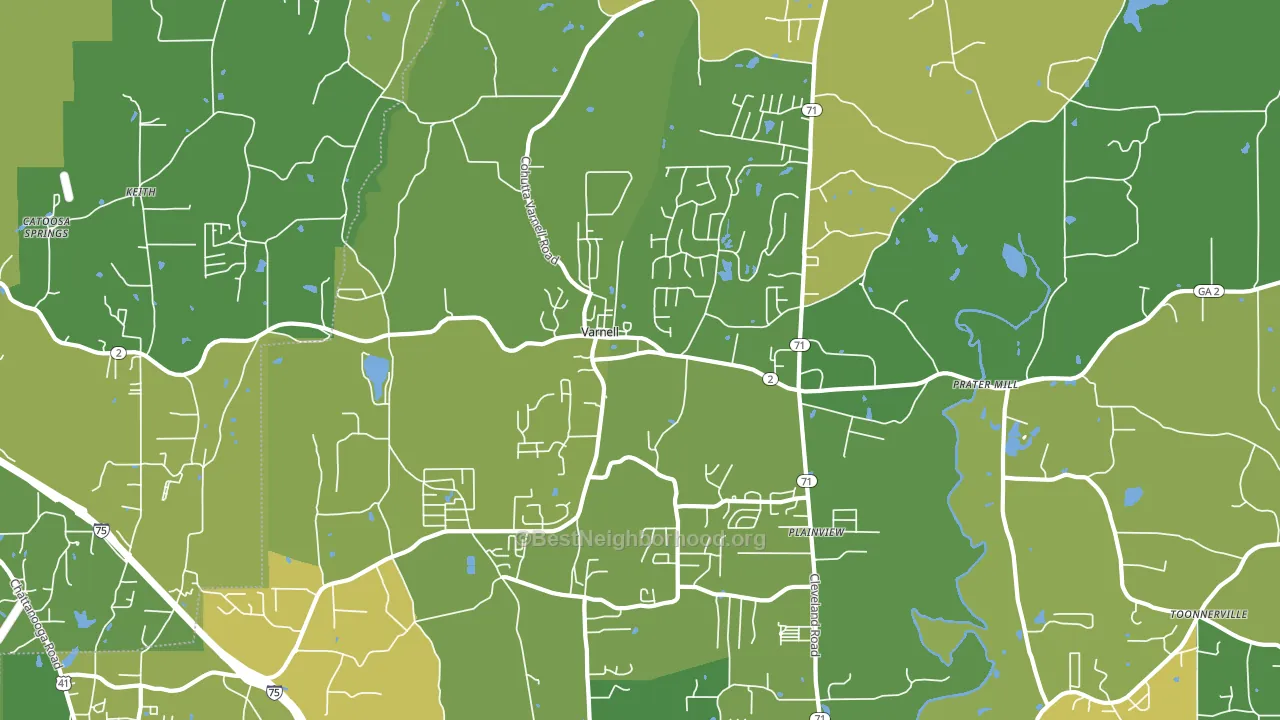 Varnell, GA block-group voter-turnout map