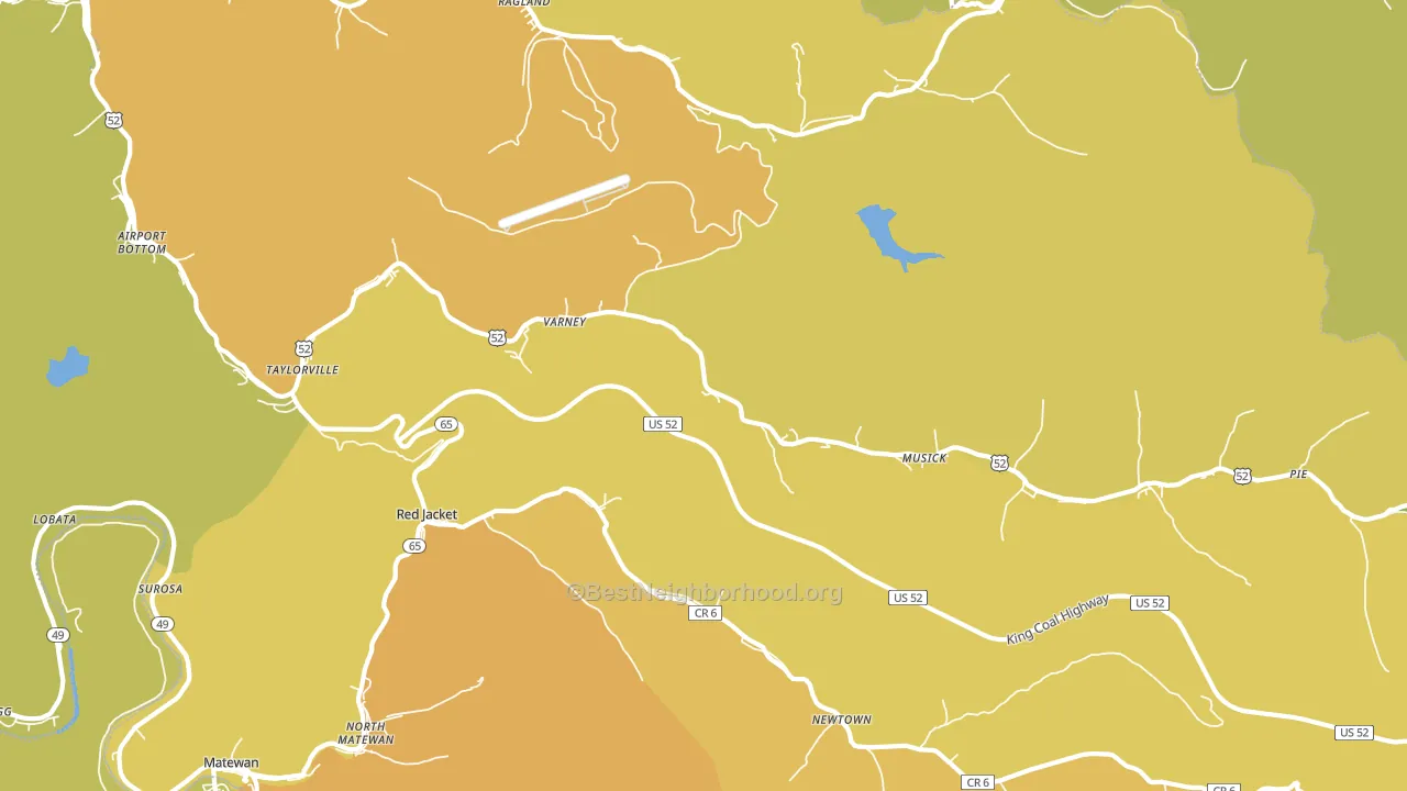 Varney, WV block-group voter-turnout map