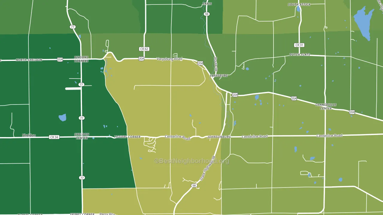 Varysburg, NY block-group voter-turnout map
