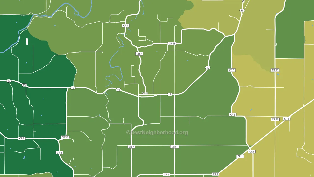 Vasa, MN block-group voter-turnout map