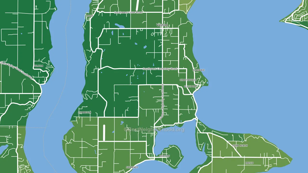 Vashon, WA block-group voter-turnout map