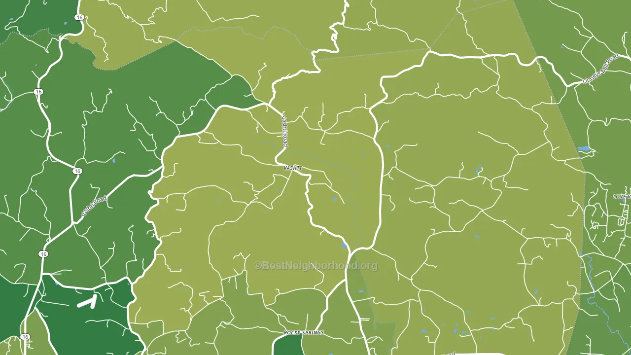 Vashti, NC block-group voter-turnout map