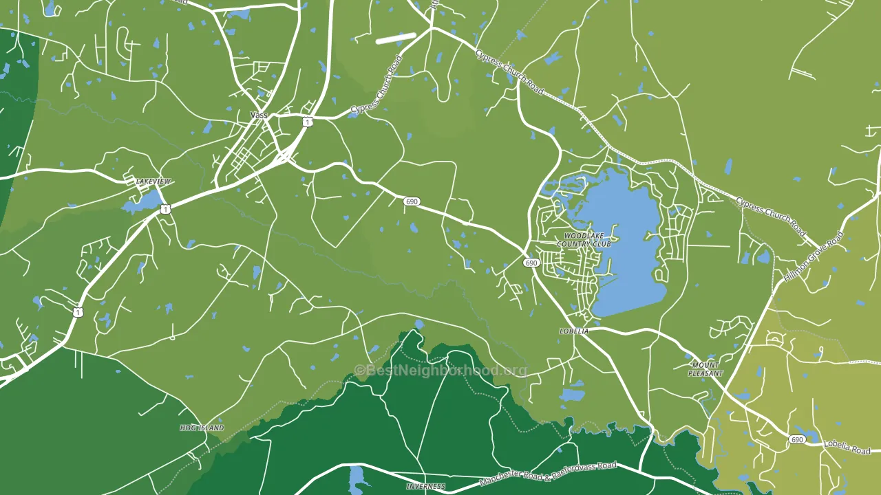 Vass, NC block-group voter-turnout map