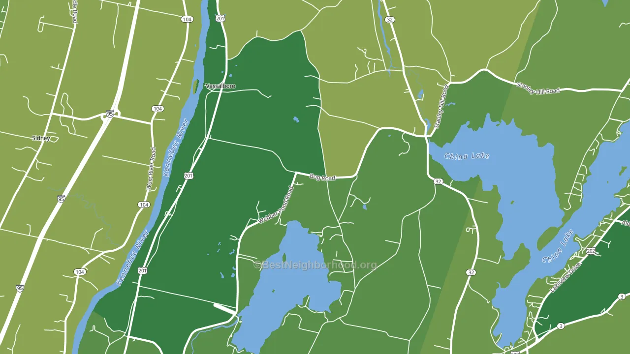 Vassalboro, ME block-group voter-turnout map