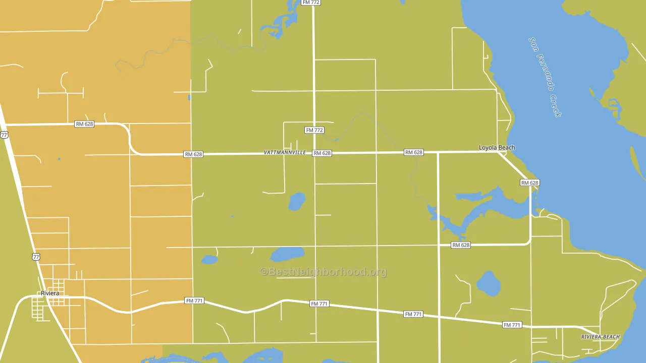 Vattmannville, TX block-group voter-turnout map